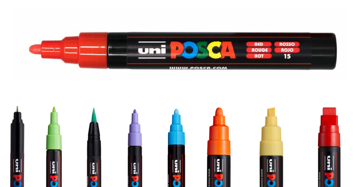 Uni Posca Pc1Mr, Extra Fine Tip Pen, Soft Colors, 8 Pieces