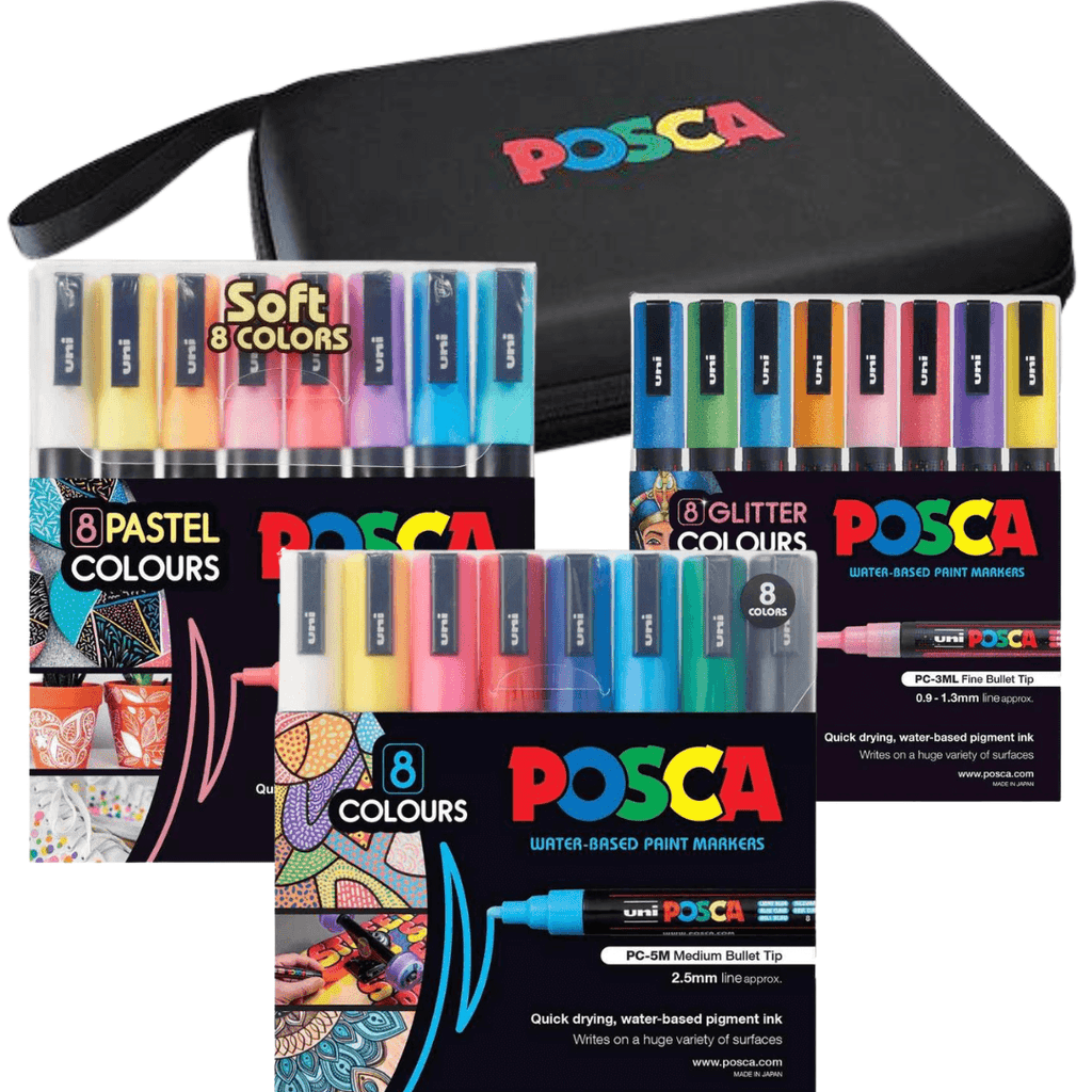 Posca Marker, no. PC-5M, line 2,5 mm, assorted colours, 8 pc/ 1 pack