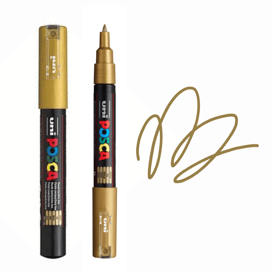 POSCA, PC1MR Marker Pens, Gold, Colourverse, AUS