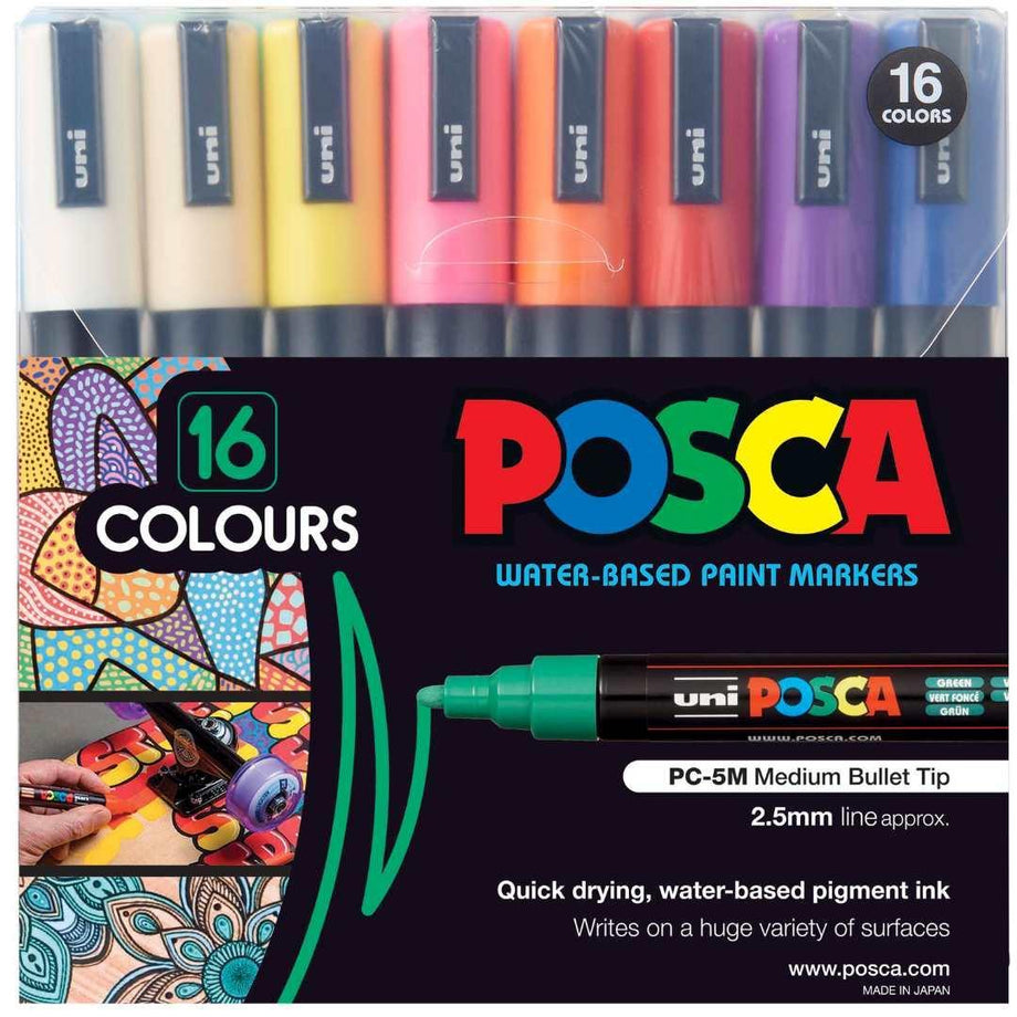 Posca Paint Marker Set PC-5M 16 Medium Free Shipping